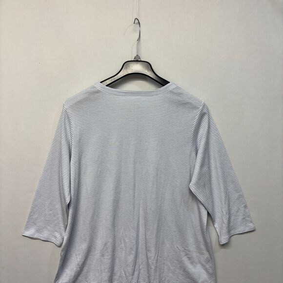 J. Jill 3/4 Sleeve Scoop Neck Tee T-Shirt Top 2X Stripes Pima Cotton C026 -30 - Picture 13 of 15